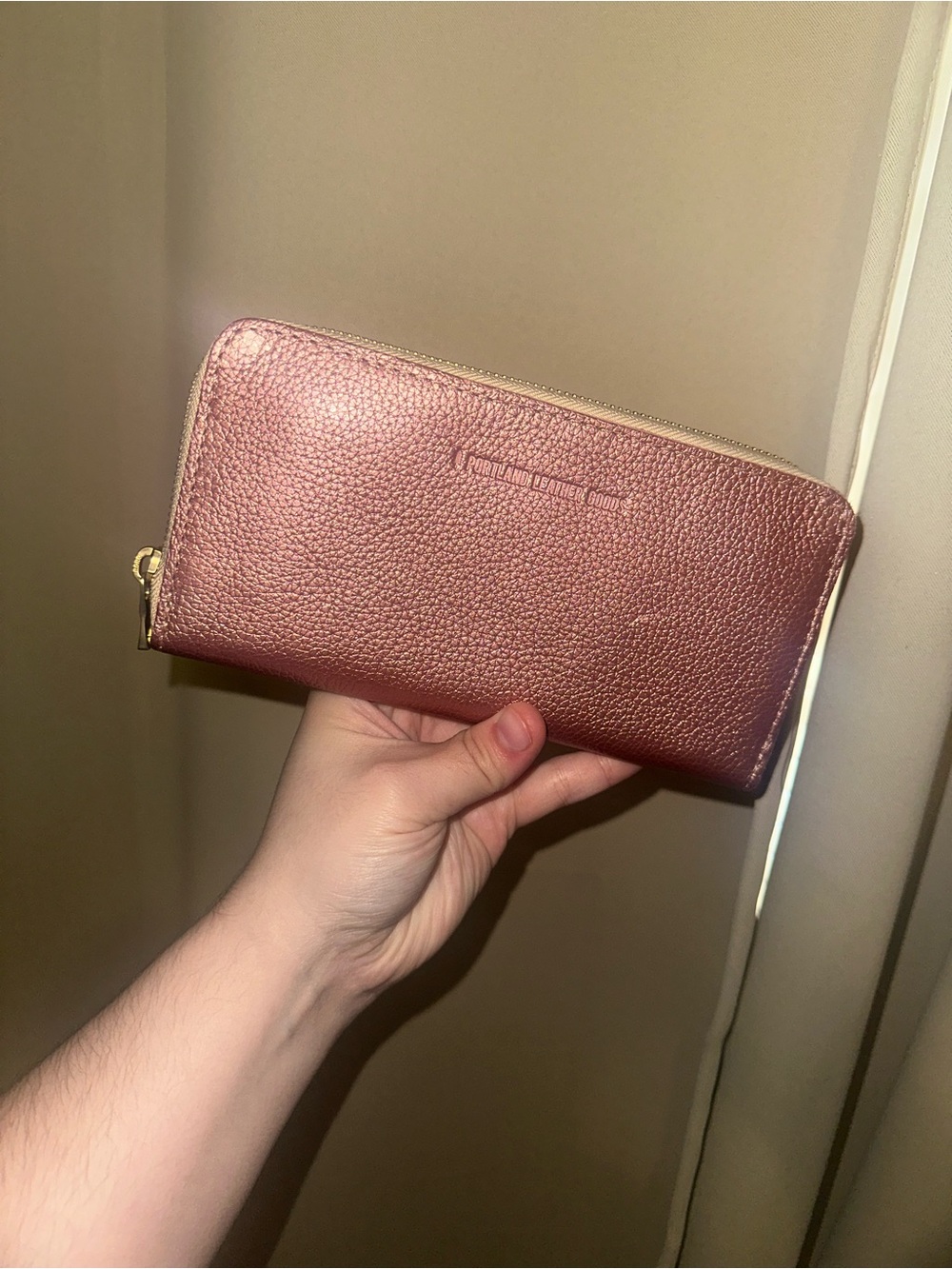 Portland leather goods large zip accordion wallet supernova